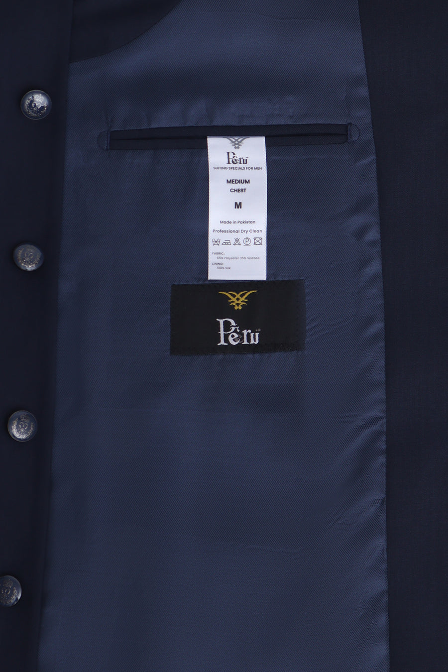 Classic Navy Ban Collar Waistcoat