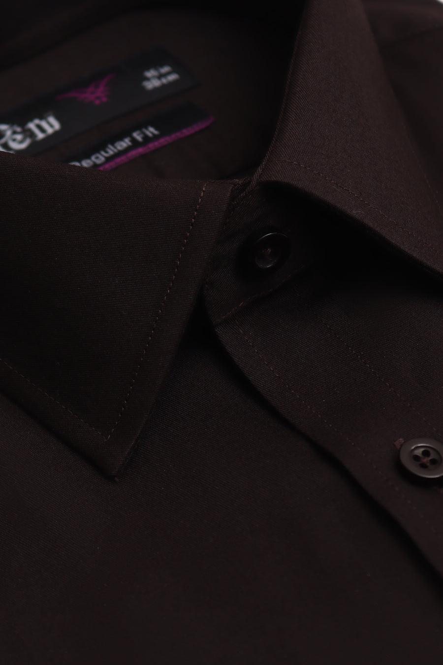 Dark Brown Regular Fit Dress Shirt – Soft Luxury Finish