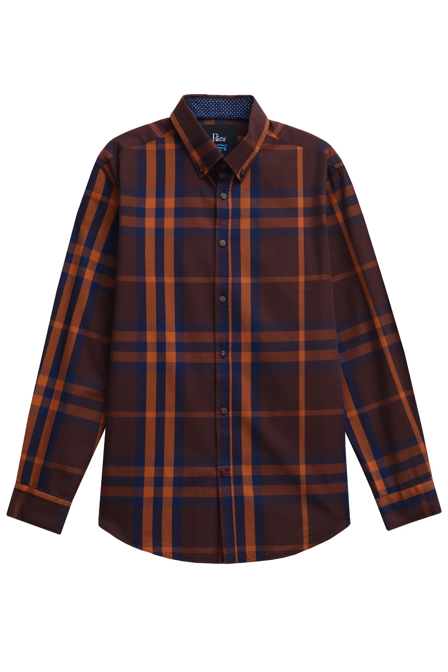 Classic Brown Check Button Down Shirt
