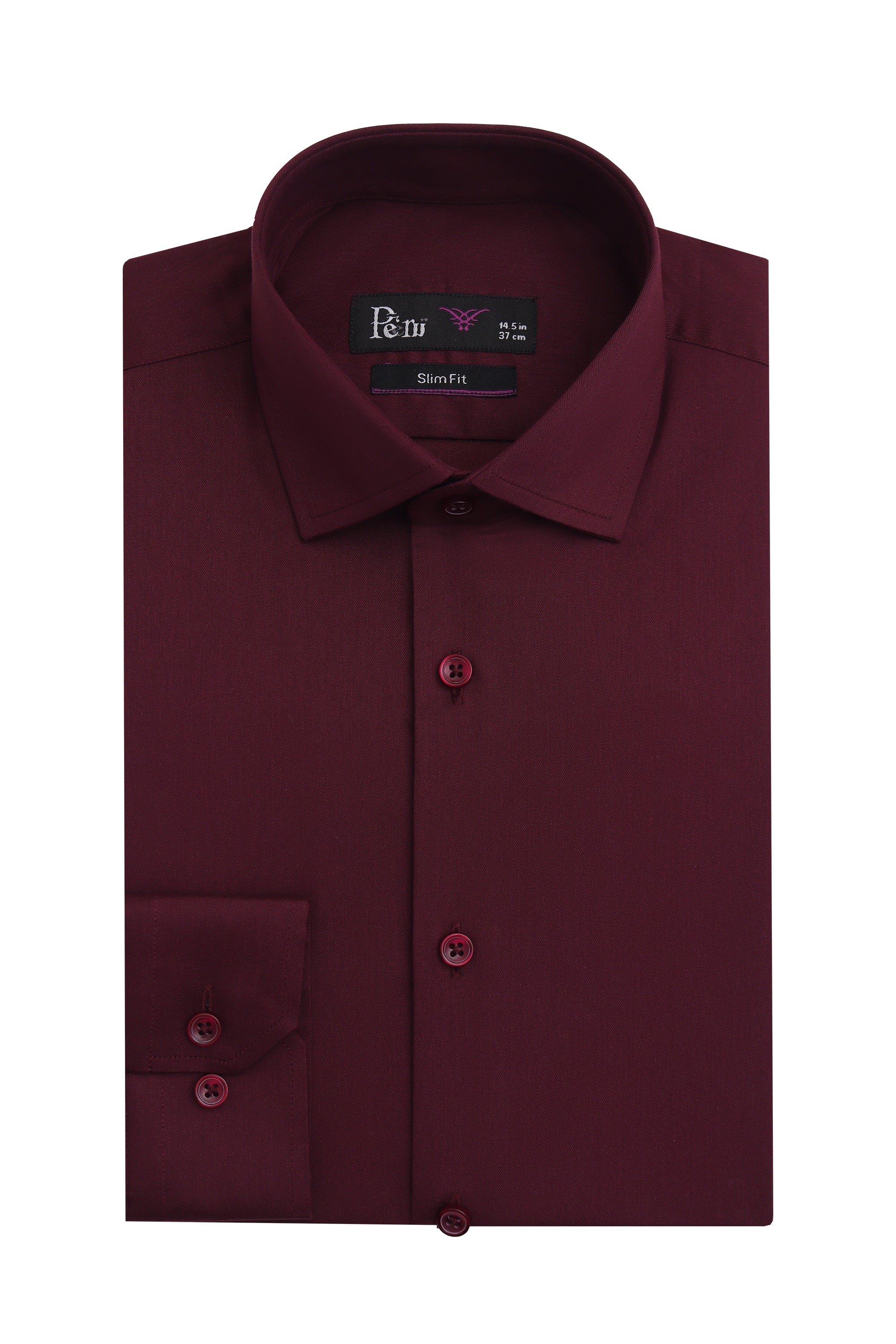 Burgundy Slim Fit Dress Shirt – Soft Luxury Finish