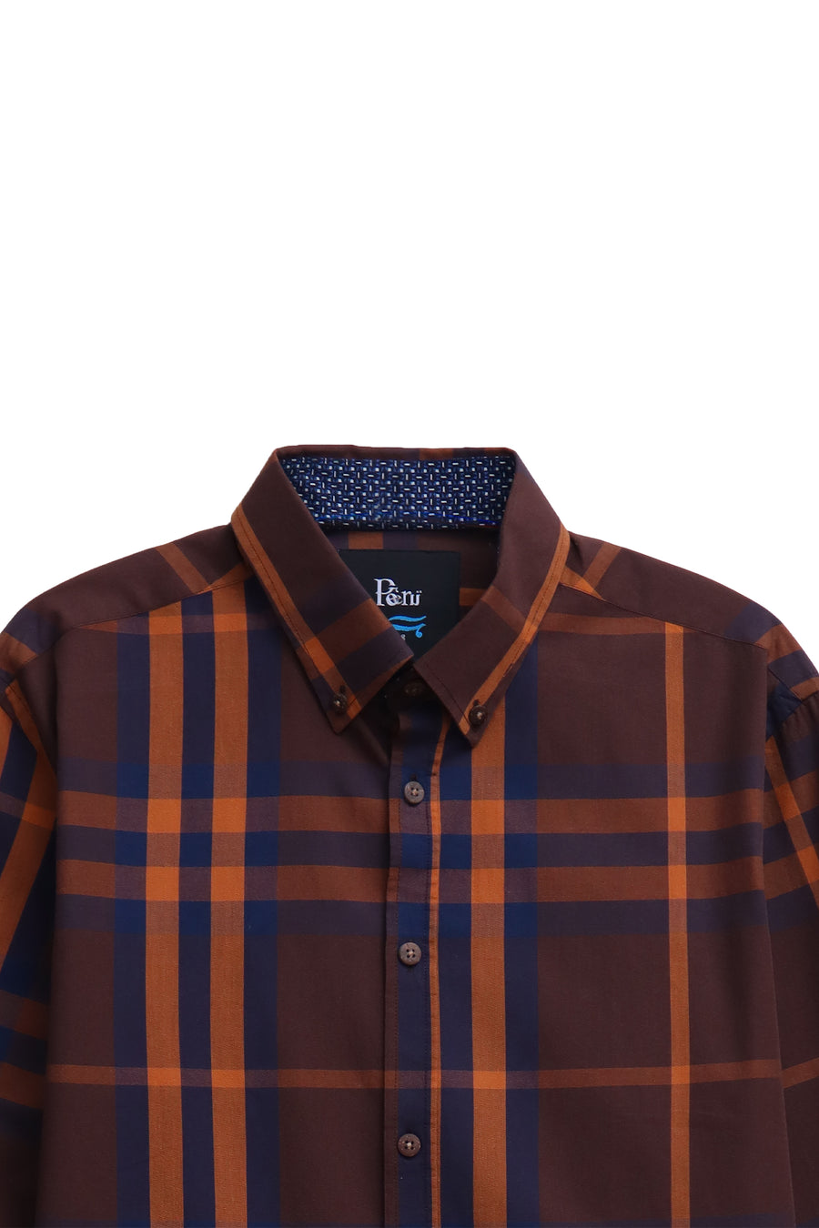 Classic Brown Check Button Down Shirt