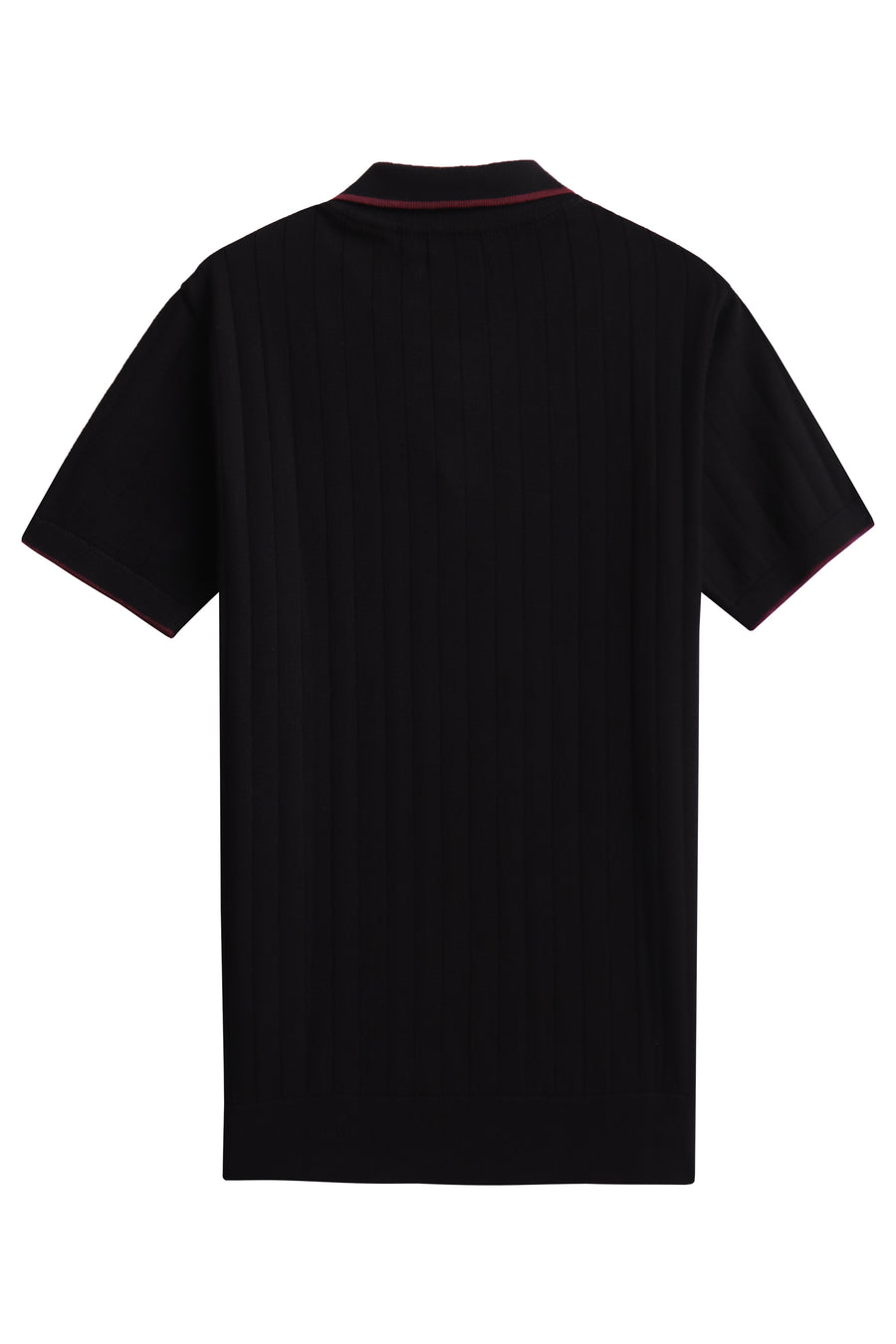 Black Drop Needle Knitted Polo