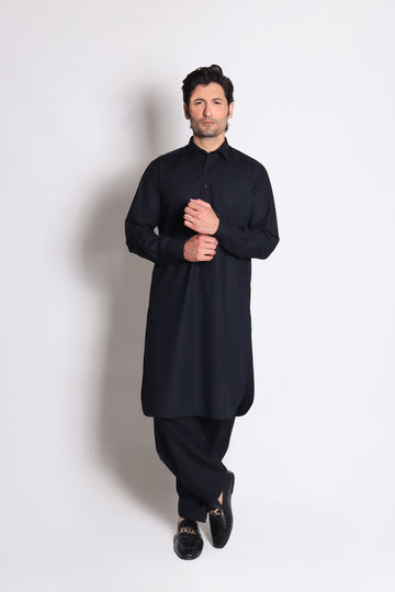 Navy Micro Texture Shalwar Kameez