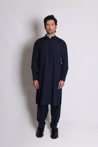 Hidden Placket Ban Collar Shalwar Kameez