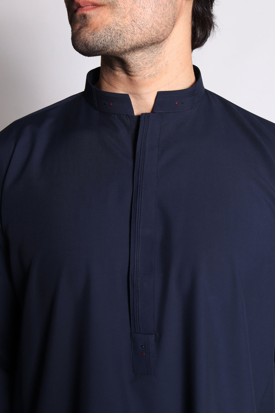 Hidden Placket Ban Collar Shalwar Kameez