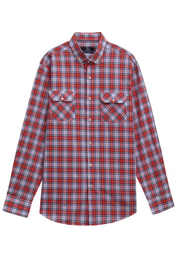 Orange Check Casual Shirt