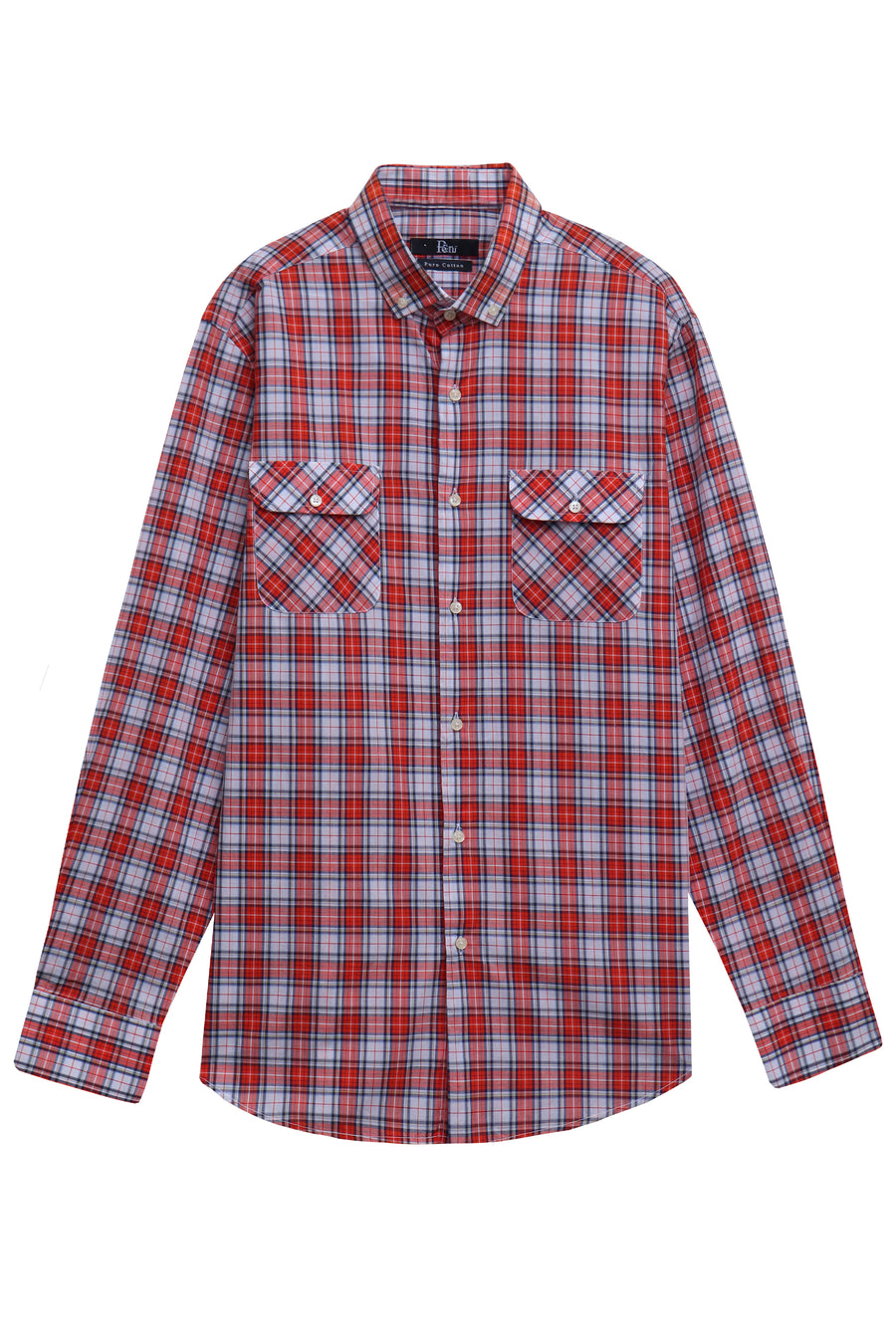 Orange Check Casual Shirt