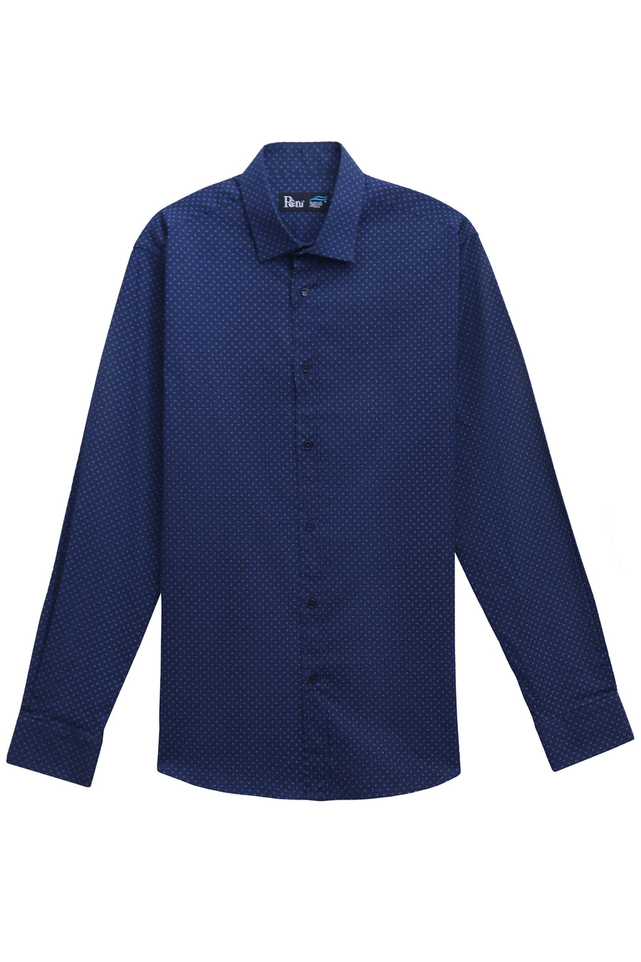 Navy Self Button Down Shirt