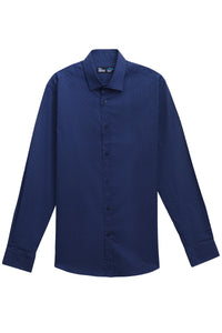 Navy Self Button Down Shirt