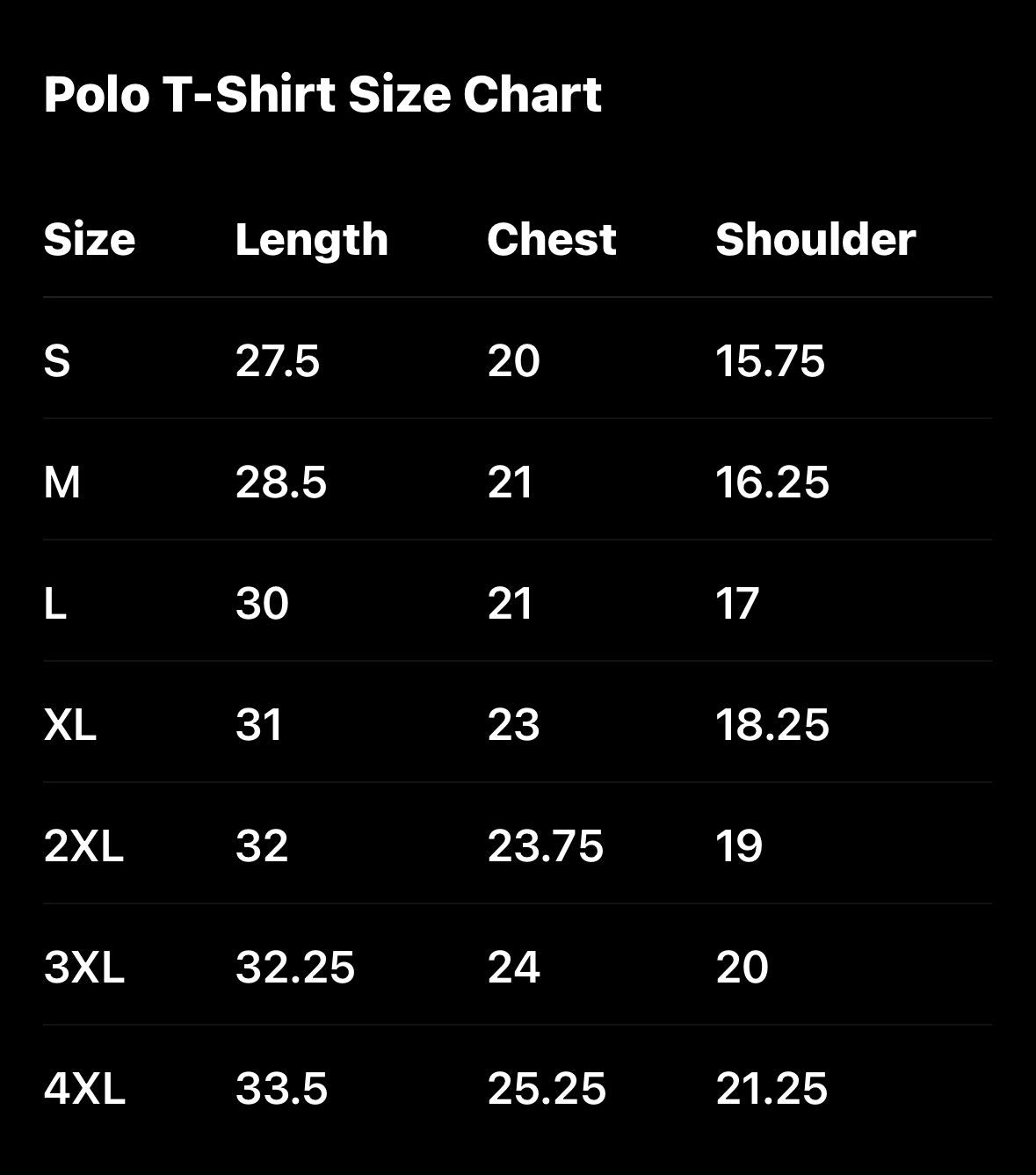 Size Chart